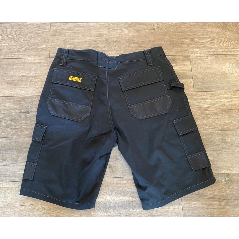DeWalt Ripstop Work Shorts Mens 38X11 Black Cargo Logo Canvas DXWW50026 - Picture 8 of 9
